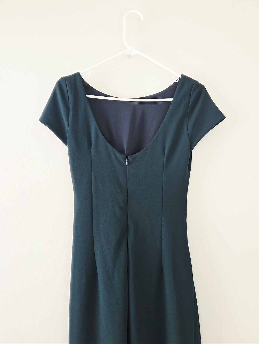 BHLDN Matisse Cap Sleeve Dark Emerald Green Teal Gown Size 6 - Picture 5 of 6